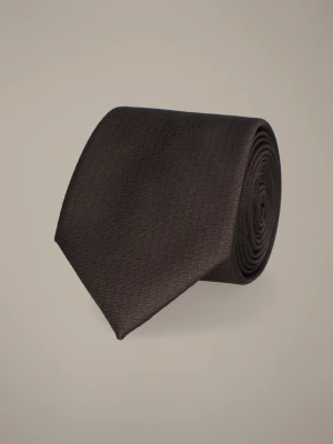 Krawat Brązowy Wzór Lancerto