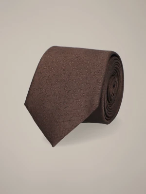 Krawat Brązowy Wzór w Kwiaty Lancerto