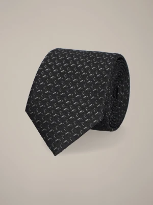 Krawat Czarny Wzór Geometryczny Lancerto