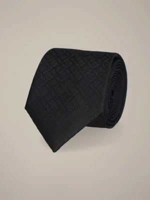 Krawat Czarny Wzór Geometryczny Lancerto