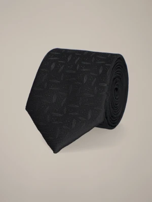 Krawat Czarny Wzór Geometryczny Lancerto