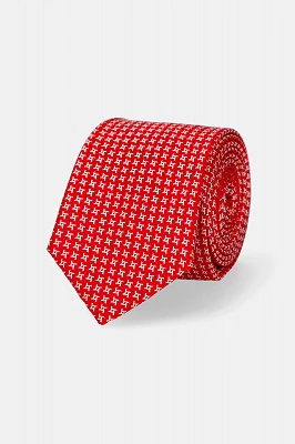Krawat Czerwony Mikrowzór Lancerto