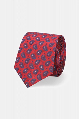Krawat Czerwony Paisley Lancerto