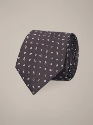 Krawat Fioletowy Wzór w Kwiaty Lancerto