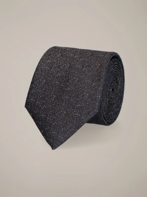 Krawat Granatowo-Brązowy Wzór Lancerto