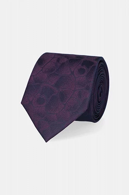 Krawat Granatowo-Fioletowy Wzór Lancerto