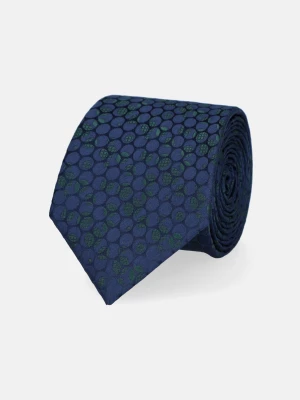 Krawat Granatowo-Zielony w Koła Lancerto