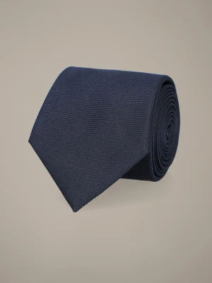 Krawat Granatowy Jedwabny Wzór Lancerto