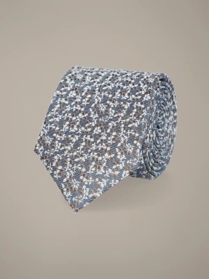 Krawat Granatowy w Kwiaty Lancerto