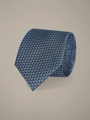 Krawat Granatowy Wzór Geometryczny Lancerto