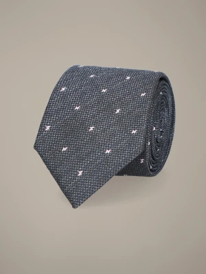 Krawat Granatowy Wzór Lancerto