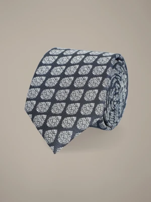 Krawat Granatowy Wzór Lancerto