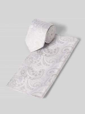 Krawat i poszetka w zestawie z czystego jedwabiu Prince Bowtie