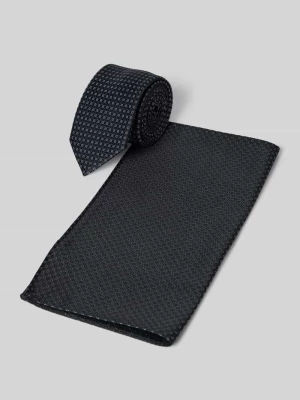Krawat i poszetka z jedwabiu w zestawie Monti