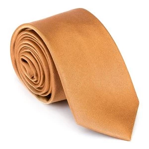 Krawat jedwabny bez wzoru złoty Wittchen