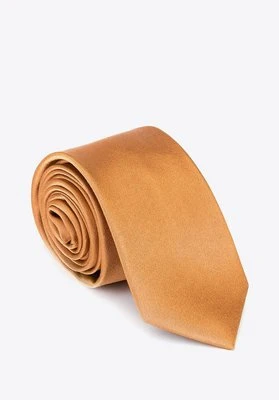 Krawat jedwabny bez wzoru złoty Wittchen