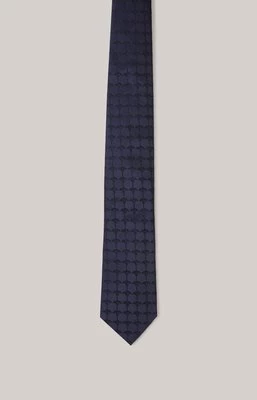 Krawat jedwabny w kolorze granatowym we wzór Joop