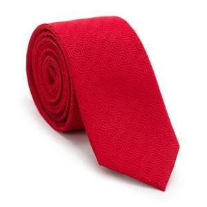 Krawat jedwabny wzorzysty czerwony Wittchen