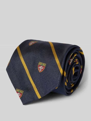 Krawat jedwabny z detalem z logo Polo Ralph Lauren