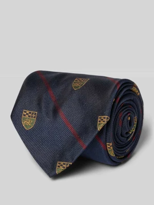 Krawat jedwabny z detalem z logo z tyłu Polo Ralph Lauren