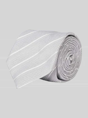 Krawat jedwabny z drobnym, fakturowanym wzorem Gierremilano
