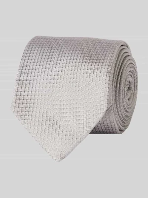 Krawat jedwabny z drobnym, fakturowanym wzorem Gierremilano