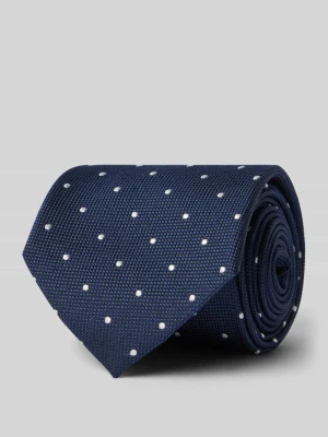 Krawat jedwabny z fakturowanym wzorem Boss