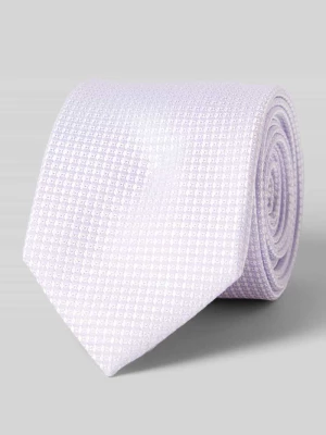 Krawat jedwabny z fakturowanym wzorem Olymp