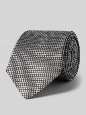 Krawat jedwabny z fakturowanym wzorem Olymp