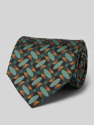 Krawat jedwabny z nadrukiem z logo (8,5 cm) REAL GUYS