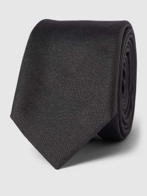 Krawat jedwabny z naszywką z logo (6,0 cm) Boss