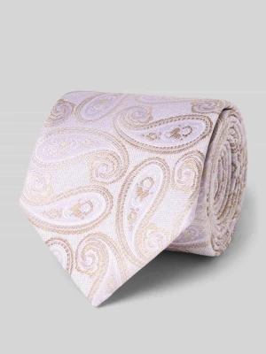 Krawat jedwabny ze wzorem na całej powierzchni (7,5 cm) Olymp