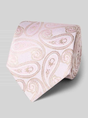 Krawat jedwabny ze wzorem na całej powierzchni (7,5 cm) Olymp
