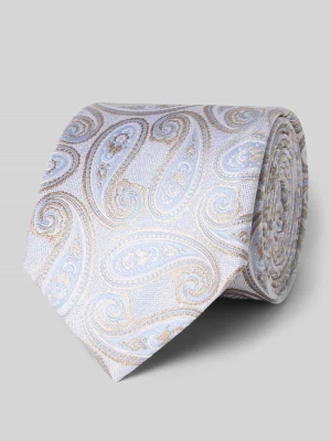 Krawat jedwabny ze wzorem na całej powierzchni (7,5 cm) Olymp