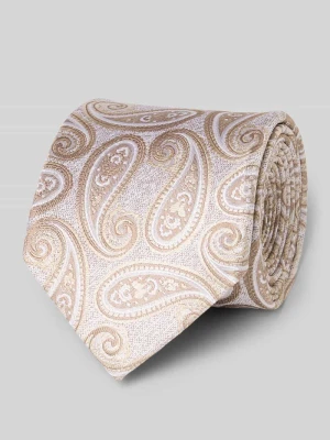 Krawat jedwabny ze wzorem na całej powierzchni (7,5 cm) Olymp