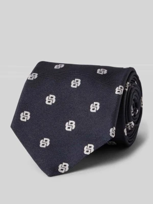 Krawat jedwabny ze wzorem na całej powierzchni Boss