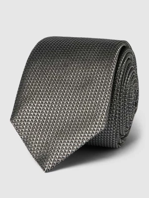 Krawat jedwabny ze wzorem na całej powierzchni model ‘Tie’ (6 cm) HUGO