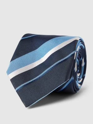 Krawat jedwabny ze wzorem w paski Boss