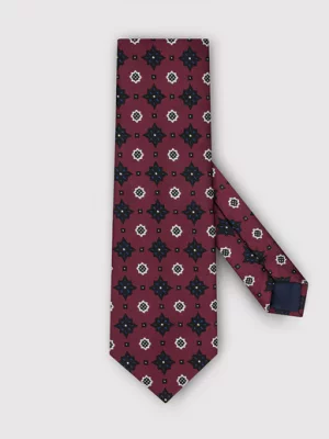 Krawat męski w kolorze bordowym w oryginalny wzór Pako Lorente