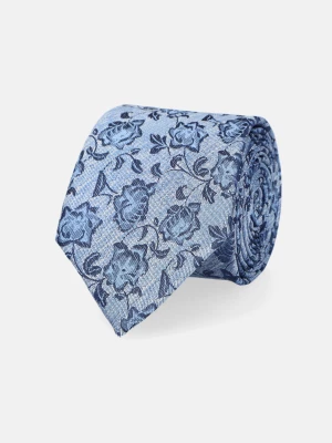 Krawat Niebieski Wzór w Kwiaty Lancerto