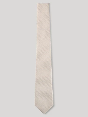 Krawat w kolorze écru z beżem we wzór Joop