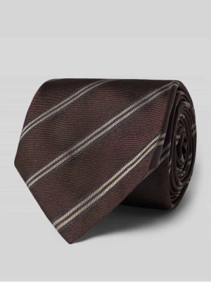 Krawat z czystego jedwabiu model 'H-Tie 8 CM-ONE' Boss Ciemnobrązowy