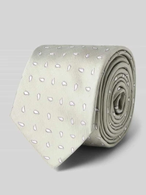 Krawat z czystego jedwabiu z haftem na całej powierzchni (7,5 cm) Gierremilano