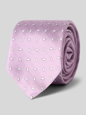 Krawat z czystego jedwabiu z haftem na całej powierzchni (7,5 cm) Gierremilano