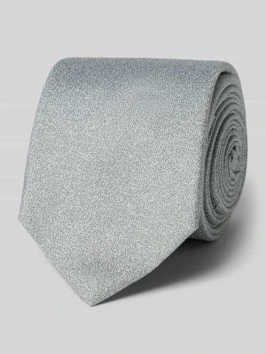 Krawat z czystego jedwabiu z naszywką z logo (6,5 cm) Olymp