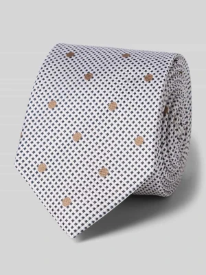 Krawat jedwabny z czystego jedwabiu z naszywką z logo (6, 5 cm) Olymp