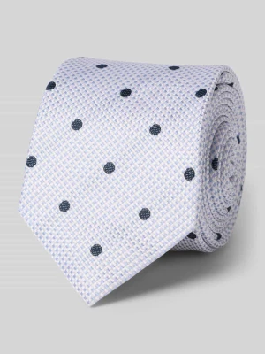 Krawat z czystego jedwabiu z naszywką z logo (6,5 cm) Olymp