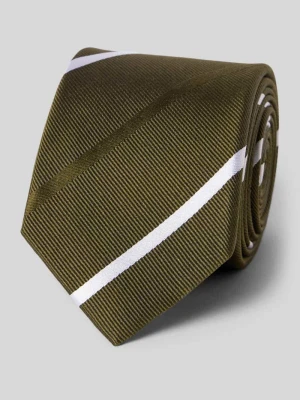 Krawat z czystego jedwabiu z naszywką z logo (6,5 cm) Olymp