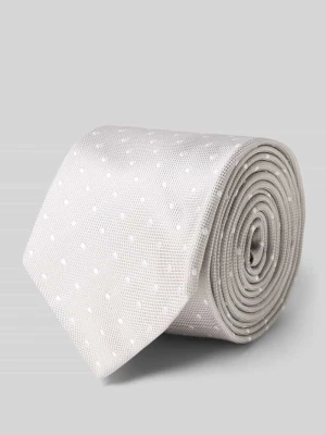 Krawat z czystego jedwabiu z naszywką z logo (7,5 cm) Gierremilano
