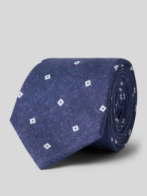 Krawat z czystego jedwabiu z naszywką z logo (7,5 cm) Gierremilano